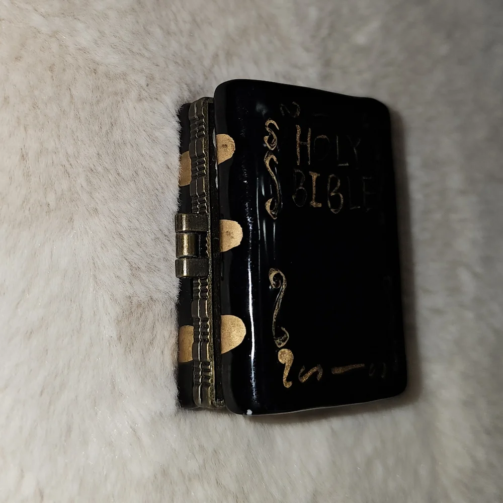 Black and Gold Miniature Holy Bible Locket